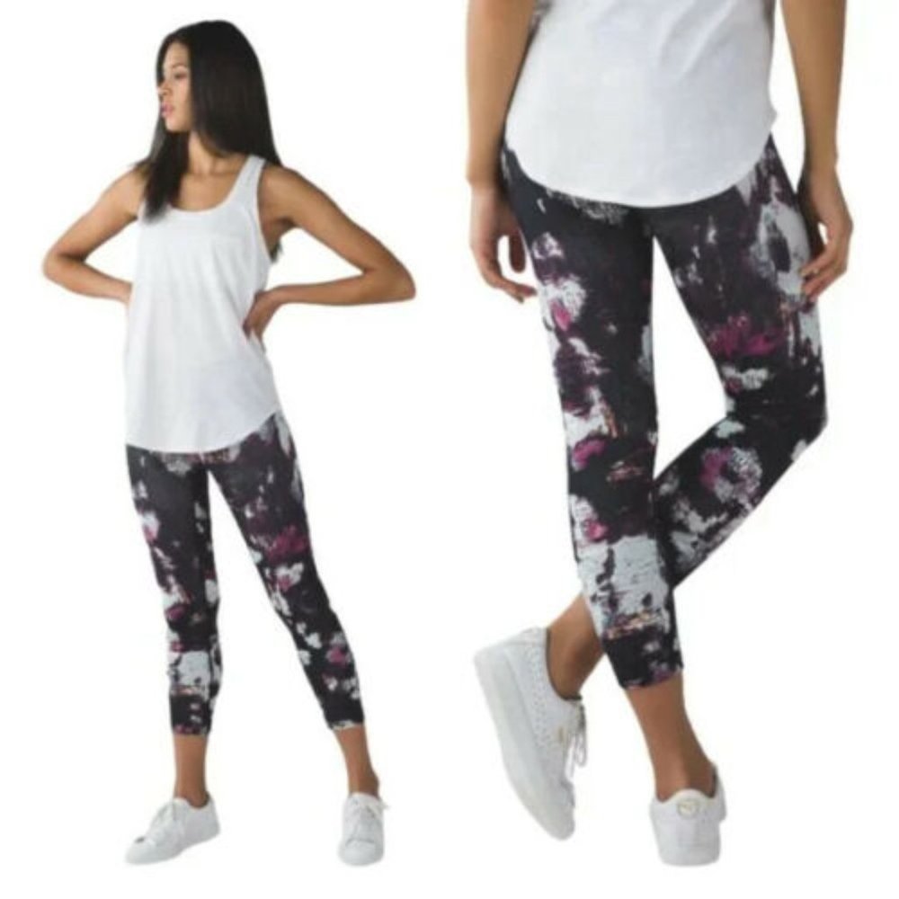 Lululemon Wunder Under Crop III Kara Blossom Multi Size 6 Leggings Floral Luon